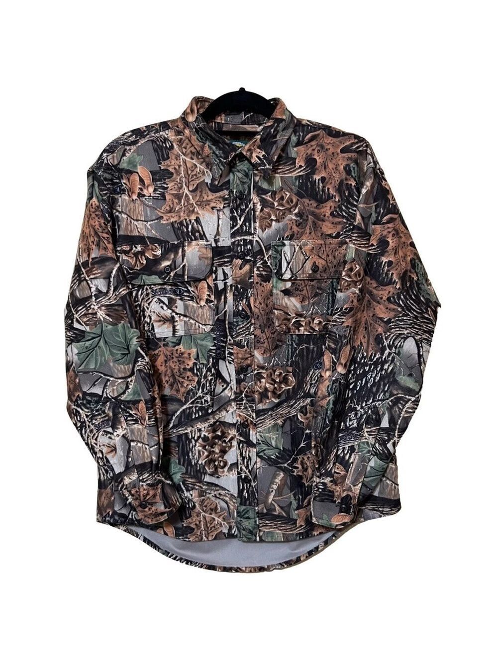 Cabela’s Men’s M Woodland Camouflage Long Sleeve Hunting Button Up Flannel